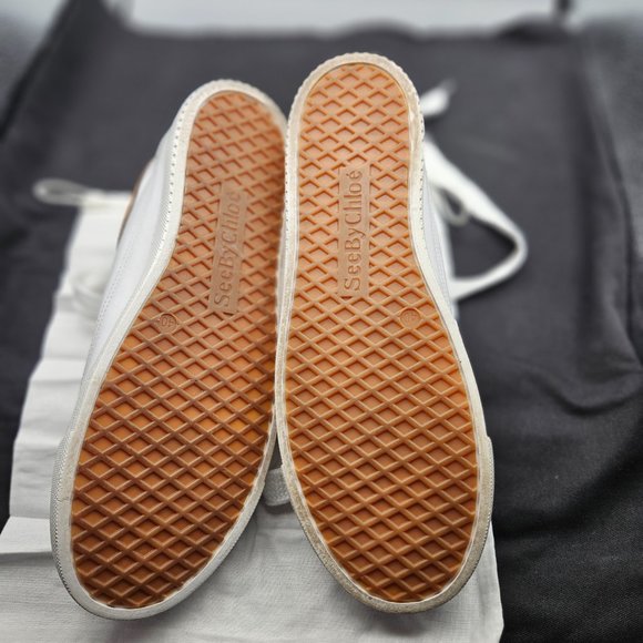 See By Chloe White and Tan Sneakers - Picture 2 of 10
